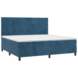 Letto Matrimoniale (con Materasso) Blu Scuro 200x200 cm in Velluto