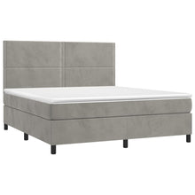 Carica l&#39;immagine nel visualizzatore di Gallery, Letto Matrimoniale (con Materasso) Grigio Chiaro 180x200cm Velluto