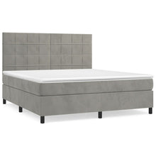 Carica l&#39;immagine nel visualizzatore di Gallery, Letto Matrimoniale (con Materasso) Grigio Chiaro 180x200cm Velluto
