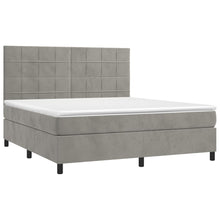 Carica l&#39;immagine nel visualizzatore di Gallery, Letto Matrimoniale (con Materasso) Grigio Chiaro 180x200cm Velluto