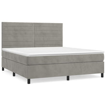 Carica l&#39;immagine nel visualizzatore di Gallery, Letto Matrimoniale (con Materasso) Grigio Chiaro 180x200cm Velluto