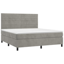 Carica l&#39;immagine nel visualizzatore di Gallery, Letto Matrimoniale (con Materasso) Grigio Chiaro 180x200cm Velluto