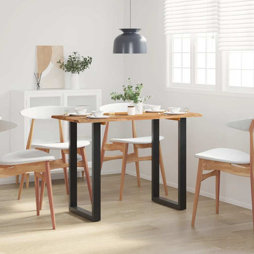 Tavolo da Pranzo 110x50x76 cm in Massello di Acacia e metallo