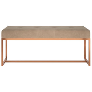 Panca Ottomana Beige 110x36x45 cm in Velluto