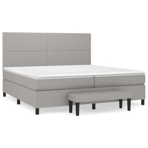 Letto Matrimoniale (con Materasso) Grigio Chiaro 200x200cm Tessuto