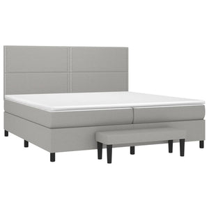 Letto Matrimoniale (con Materasso) Grigio Chiaro 200x200cm Tessuto
