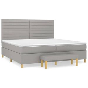 Letto Matrimoniale (con Materasso) Grigio Chiaro 200x200cm Tessuto