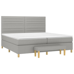 Letto Matrimoniale (con Materasso) Grigio Chiaro 200x200cm Tessuto
