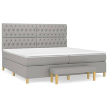 Carica l&#39;immagine nel visualizzatore di Gallery, Letto Matrimoniale (con Materasso) Grigio Chiaro 200x200cm Tessuto