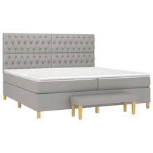 Carica l&#39;immagine nel visualizzatore di Gallery, Letto Matrimoniale (con Materasso) Grigio Chiaro 200x200cm Tessuto