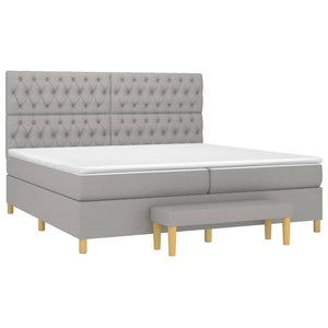 Letto Matrimoniale (con Materasso) Grigio Chiaro 200x200cm Tessuto
