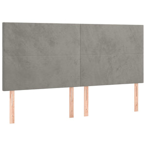 Letto Matrimoniale (con Materasso) Grigio Chiaro 200x200cm Velluto