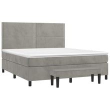 Carica l&#39;immagine nel visualizzatore di Gallery, Letto Matrimoniale (con Materasso) Grigio Chiaro 180x200cm Velluto