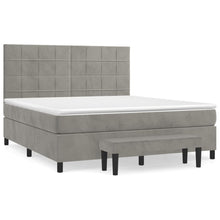 Carica l&#39;immagine nel visualizzatore di Gallery, Letto Matrimoniale (con Materasso) Grigio Chiaro 180x200cm Velluto