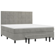 Carica l&#39;immagine nel visualizzatore di Gallery, Letto Matrimoniale (con Materasso) Grigio Chiaro 180x200cm Velluto
