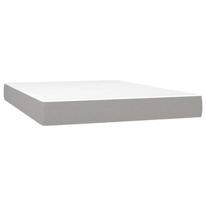 Letto Matrimoniale (con Materasso) Grigio Chiaro160x200 cm Tessuto