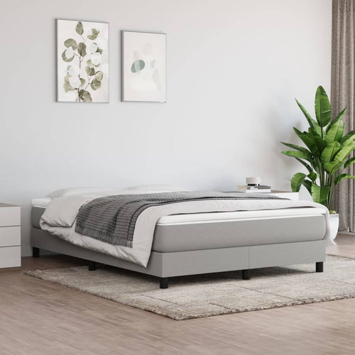 Letto Matrimoniale (con Materasso) Grigio Chiaro160x200 cm Tessuto