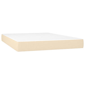 Letto Matrimoniale (con Materasso) Crema 160x200 cm in Tessuto