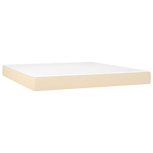 Letto Matrimoniale (con Materasso) Crema 180x200 cm in Tessuto
