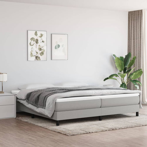 Letto Matrimoniale (con Materasso) Grigio Chiaro 200x200cm Tessuto