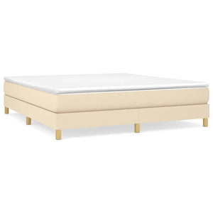 Letto Matrimoniale (con Materasso) Crema 180x200 cm in Tessuto