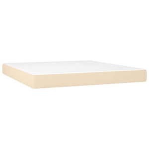 Letto Matrimoniale (con Materasso) Crema 180x200 cm in Tessuto
