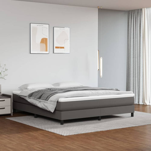 Letto Matrimoniale (con Materasso) Grigio 160x200 cm in Similpelle