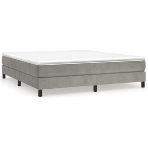 Letto Matrimoniale (con Materasso) Grigio Chiaro 180x200cm Velluto