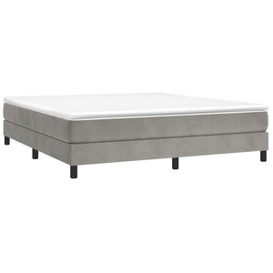 Letto Matrimoniale (con Materasso) Grigio Chiaro 180x200cm Velluto