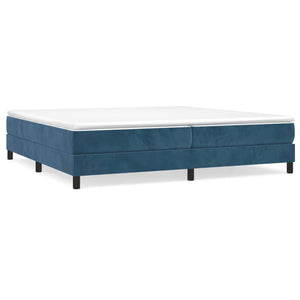 Letto Matrimoniale (con Materasso) Blu Scuro 200x200 cm in Velluto