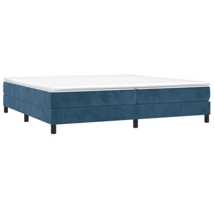 Letto Matrimoniale (con Materasso) Blu Scuro 200x200 cm in Velluto