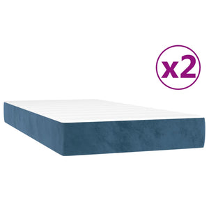Letto Matrimoniale (con Materasso) Blu Scuro 200x200 cm in Velluto