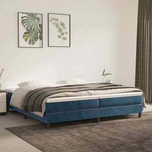 Letto Matrimoniale (con Materasso) Blu Scuro 200x200 cm in Velluto