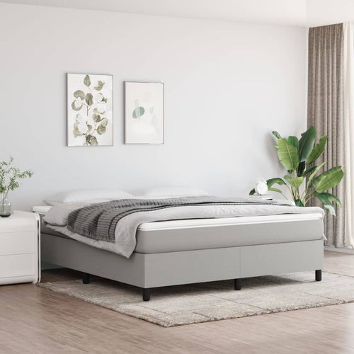 Letto Matrimoniale (con Materasso) Grigio Chiaro160x200 cm Tessuto