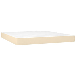 Letto Matrimoniale (con Materasso) Crema 160x200 cm in Tessuto