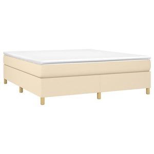 Letto Matrimoniale (con Materasso) Crema 160x200 cm in Tessuto