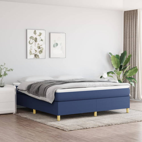 Letto Matrimoniale (con Materasso) 180x200 cm in Tessuto Blu