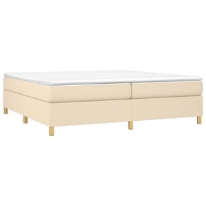 Letto Matrimoniale (con Materasso) Crema 200x200 cm in Tessuto