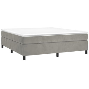 Letto Matrimoniale (con Materasso) Grigio Chiaro 180x200cm Velluto