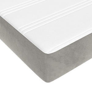 Letto Matrimoniale (con Materasso) Grigio Chiaro 180x200cm Velluto
