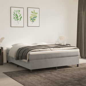 Letto Matrimoniale (con Materasso) Grigio Chiaro 180x200cm Velluto