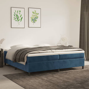 Letto Matrimoniale (con Materasso) Blu Scuro 200x200 cm in Velluto