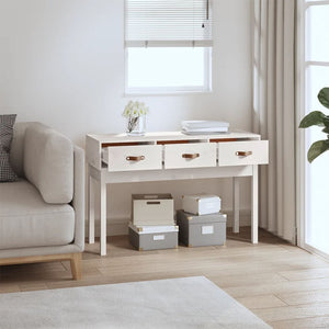 Mobiletto Consolle Bianco 114x40x75 cm in Massello di Pino