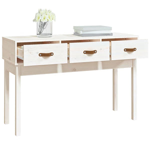 Mobiletto Consolle Bianco 114x40x75 cm in Massello di Pino