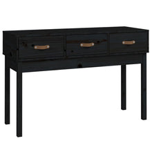 Load image into Gallery viewer, Tavolo Consolle Nero 114x40x75 cm in Legno Massello di Pino