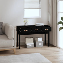 Load image into Gallery viewer, Tavolo Consolle Nero 114x40x75 cm in Legno Massello di Pino
