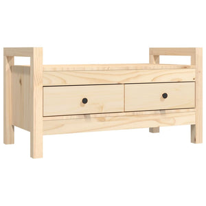 Panca 2 Cassetti 80x40x43 cm in Legno Massello di Pino