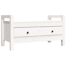 Load image into Gallery viewer, Panca 2 Cassetti Bianca 80x40x43 cm in Legno Massello di Pino