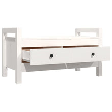 Load image into Gallery viewer, Panca 2 Cassetti Bianca 80x40x43 cm in Legno Massello di Pino
