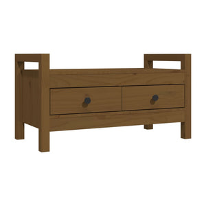 Panca da Ingresso Ambra 80x40x43 cm in Legno Massello di Pino